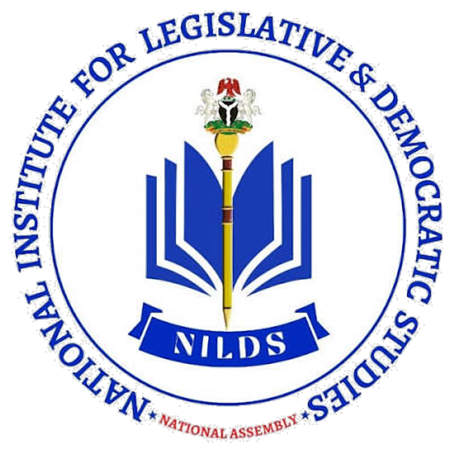 NILDS crest &mdash; mace and open book, National Assembly of Nigeria